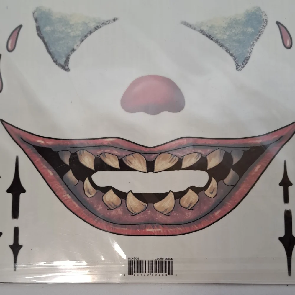 Clown Face Temporary Tattoo Kit